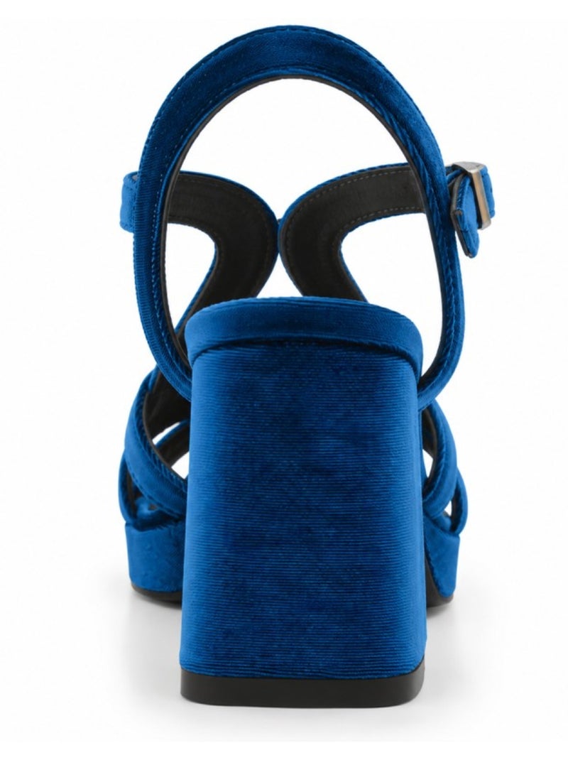 Sandale à talon matériau synthétique montevita Bleu - Kiabi