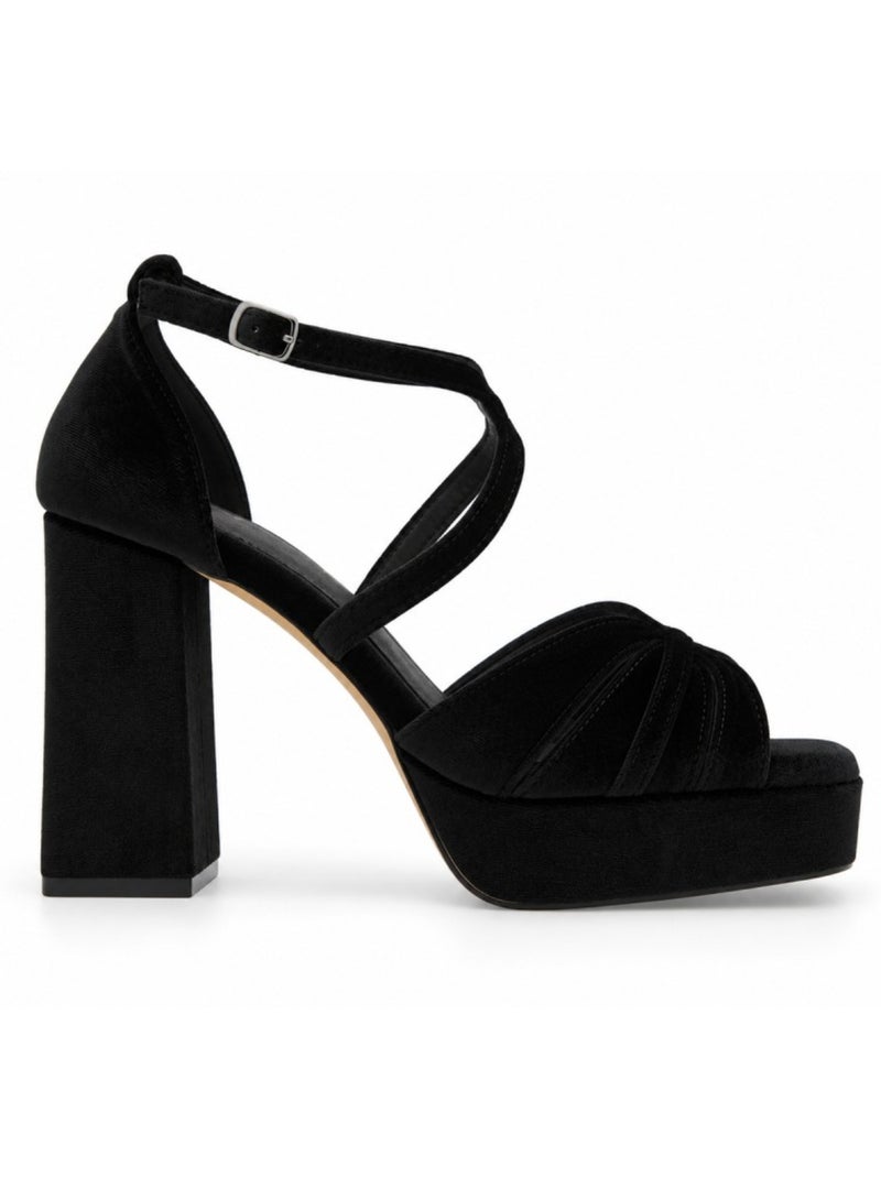 Sandale à talon matériau synthétique montevita Noir - Kiabi