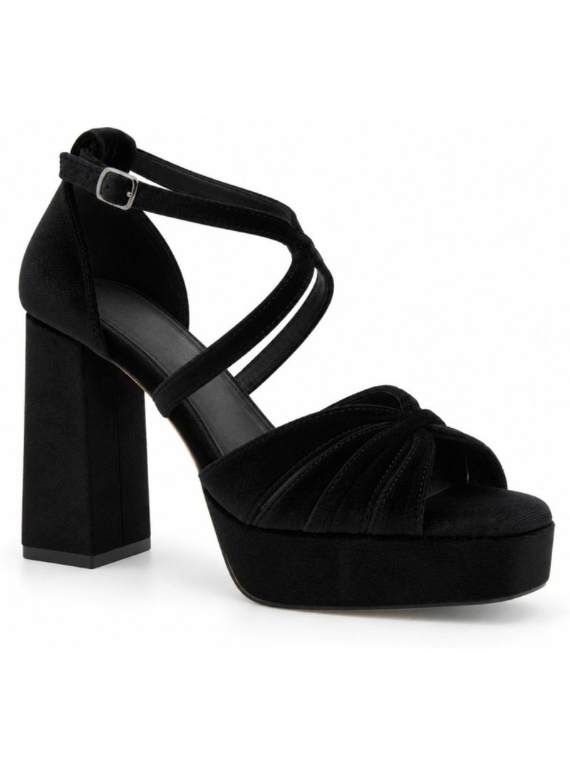 Sandale à talon matériau synthétique montevita Noir - Kiabi