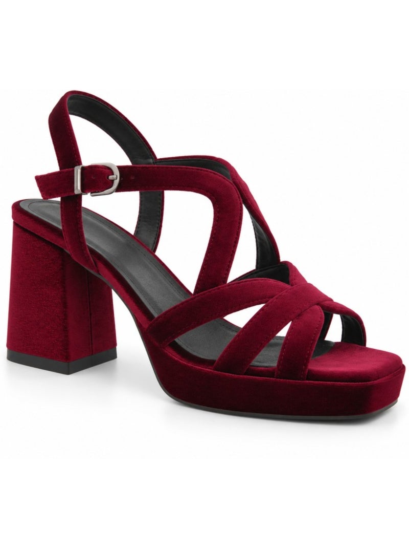 Sandale à talon matériau synthétique montevita Rouge - Kiabi