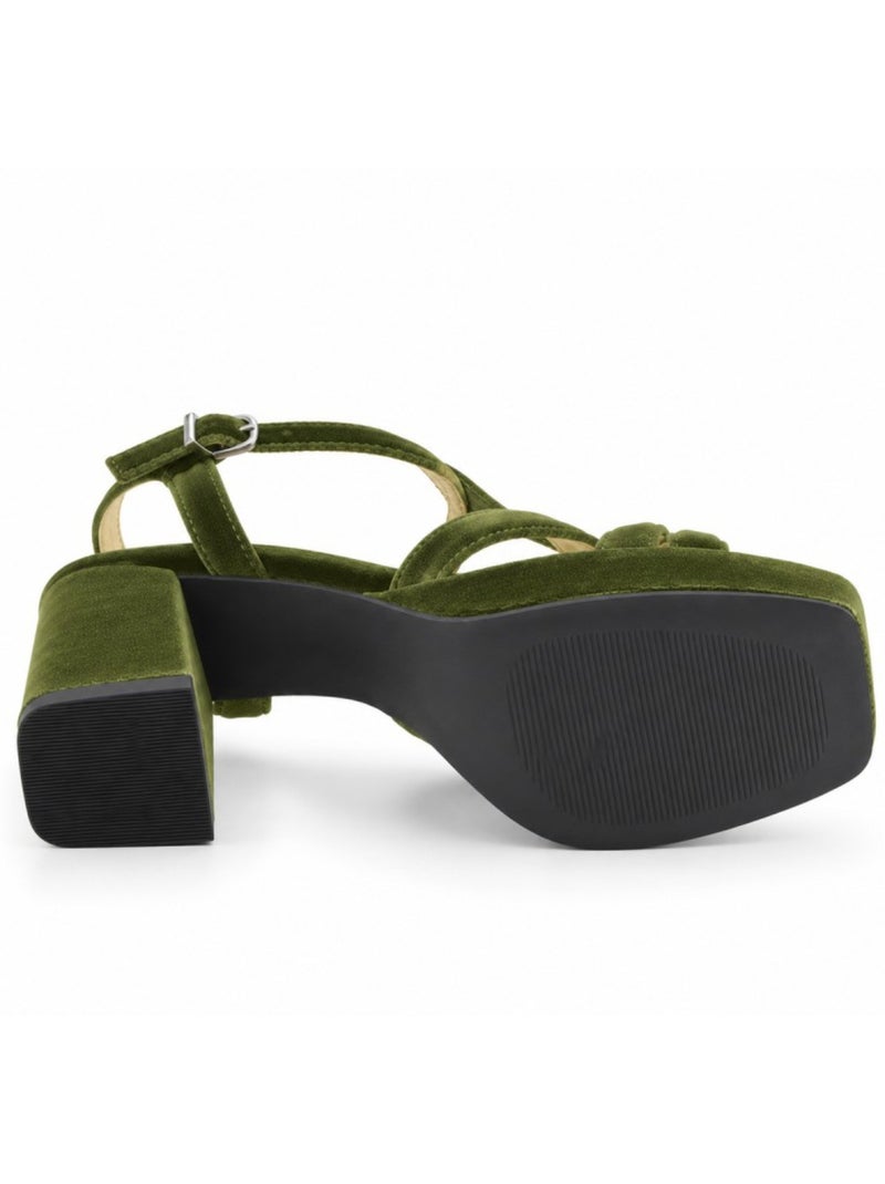 Sandale à talon matériau synthétique montevita Vert - Kiabi