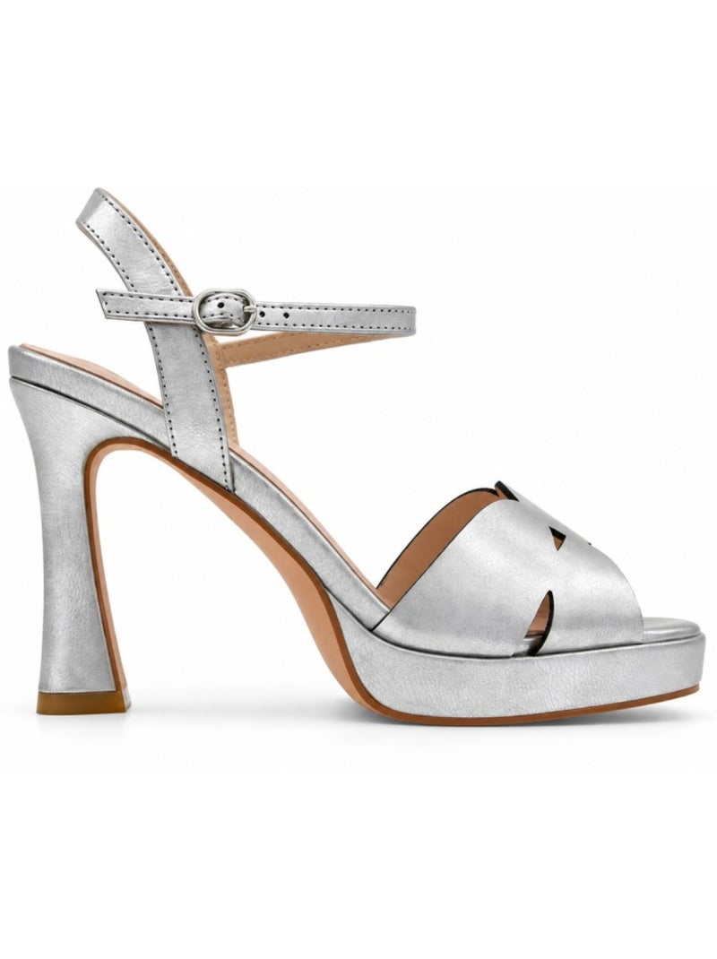 Sandale à talons matériau synthétique montevita Argent - Kiabi