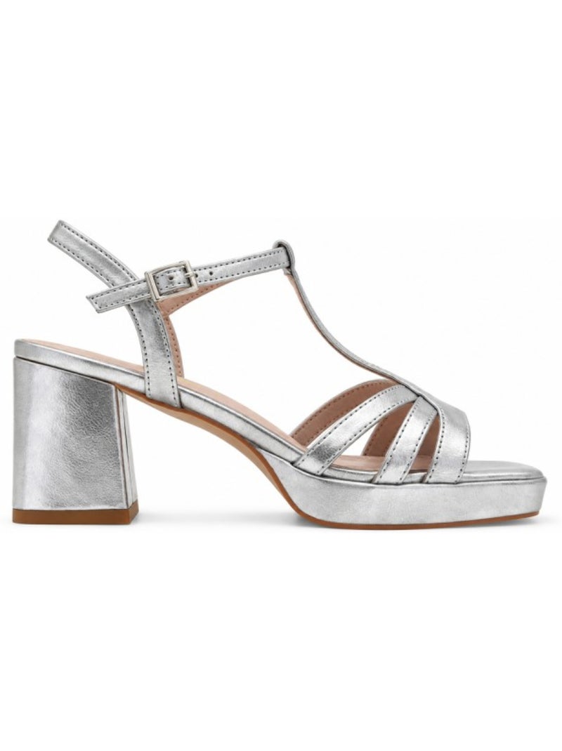 Sandale à talons matériau synthétique montevita Argent - Kiabi