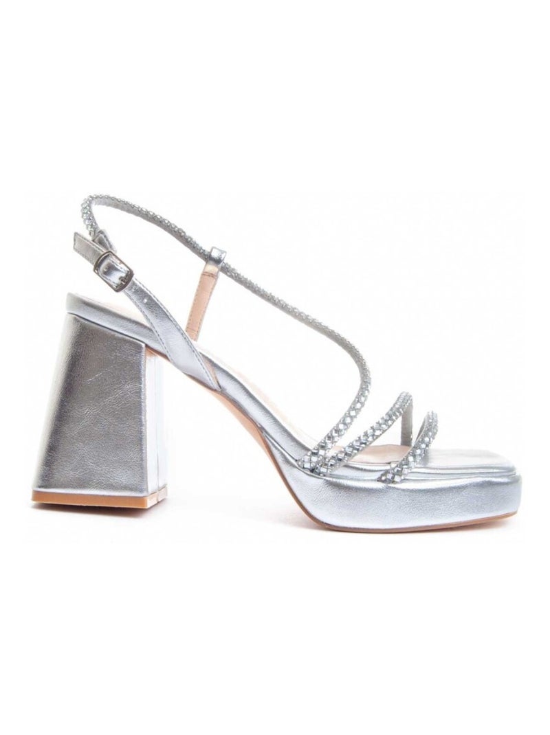 Sandale à Talons Matériel Synthétique Montevita Argent - Kiabi