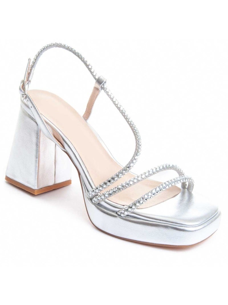Sandale à Talons Matériel Synthétique Montevita Argent - Kiabi