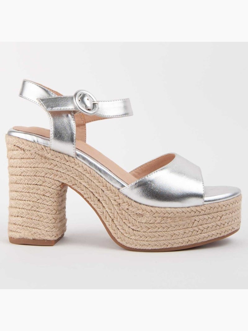 Sandale à Talons Matériel Synthétique Montevita Argent - Kiabi