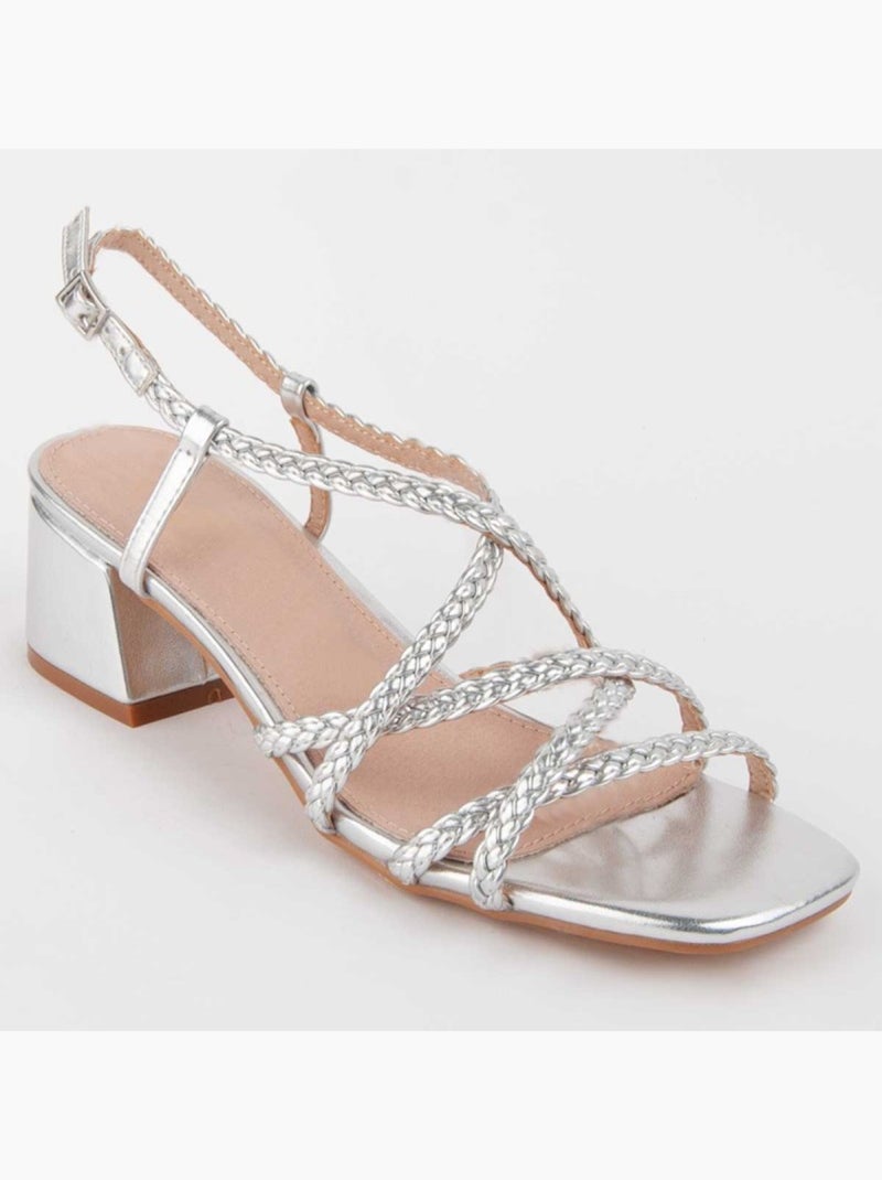 Sandale à Talons Matériel Synthétique Montevita Argent - Kiabi