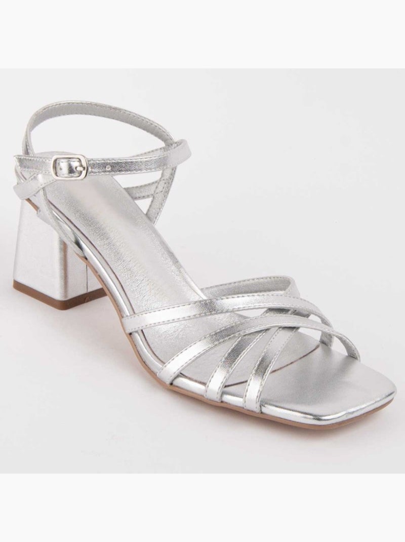 Sandale à Talons Matériel Synthétique Montevita Argent - Kiabi