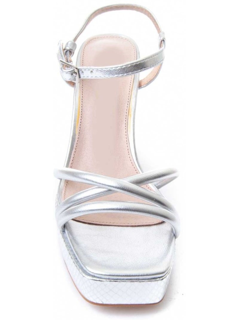 Sandale à Talons Matériel Synthétique Montevita Argent - Kiabi