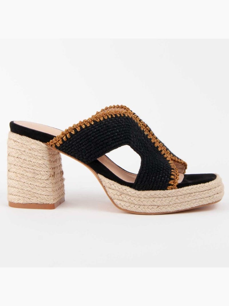 Sandale à Talons Matériel Synthétique Montevita Noir - Kiabi