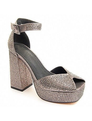 Sandale à Talons Matière Synthétique Et Textile Montevita