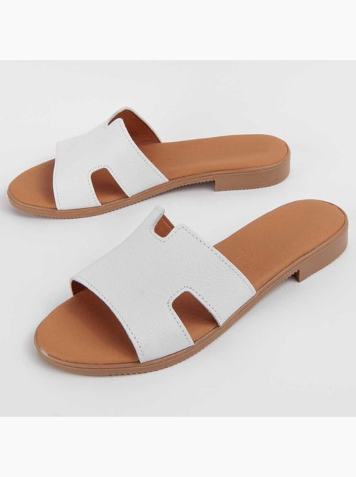 Sandale Basse Cuir Naturel Purapiel - Kiabi