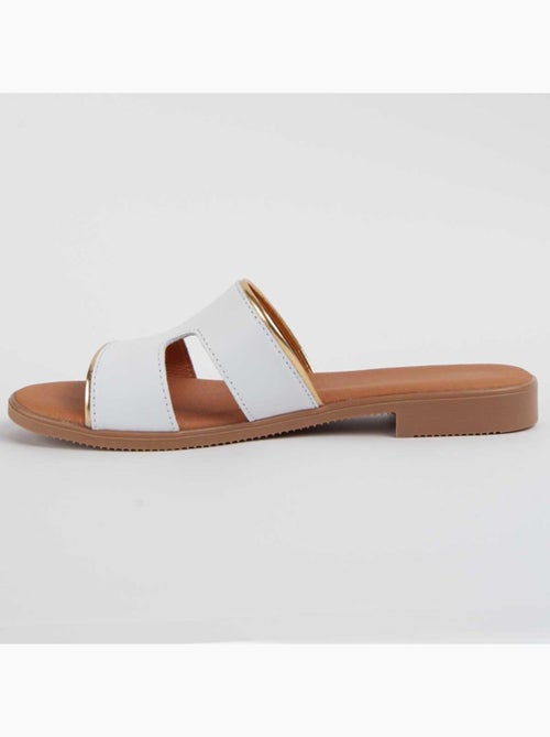 Sandale Basse Cuir Naturel Purapiel - Kiabi