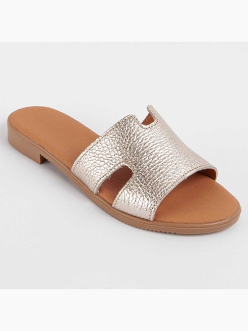 Sandale Basse Cuir Naturel Purapiel - Kiabi