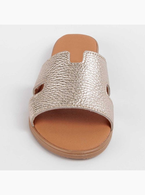 Sandale Basse Cuir Naturel Purapiel - Kiabi