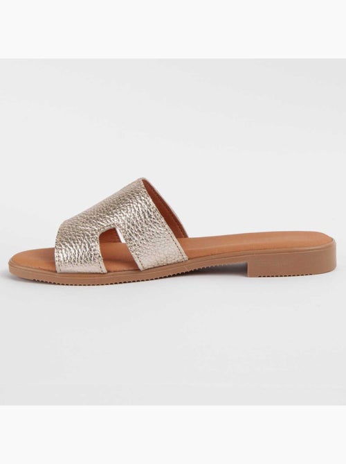 Sandale Basse Cuir Naturel Purapiel - Kiabi
