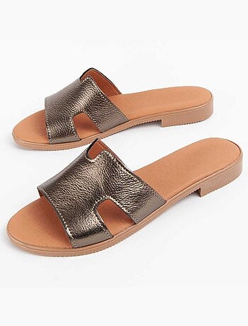 Sandale Basse Cuir Naturel Purapiel