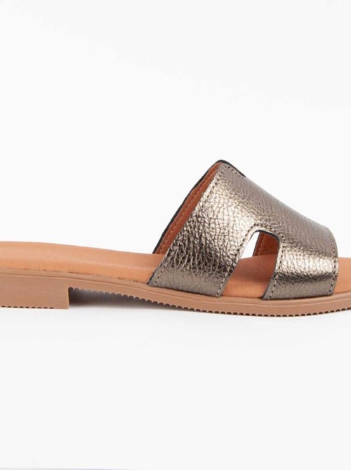 Sandale Basse Cuir Naturel Purapiel - Kiabi
