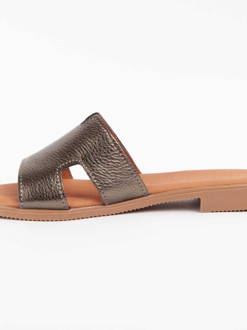 Sandale Basse Cuir Naturel Purapiel - Kiabi