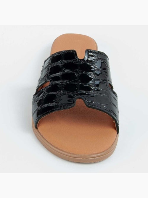 Sandale Basse Cuir Naturel Purapiel - Kiabi