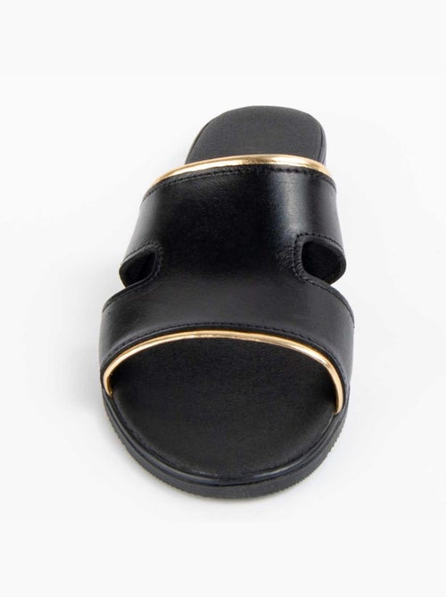 Sandale Basse Cuir Naturel Purapiel - Kiabi