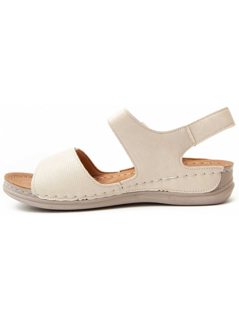 Sandale Compensée Matériel Synthétique Montevita Beige - Kiabi