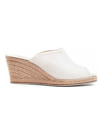 Sandale Compensée Tissu Leindia