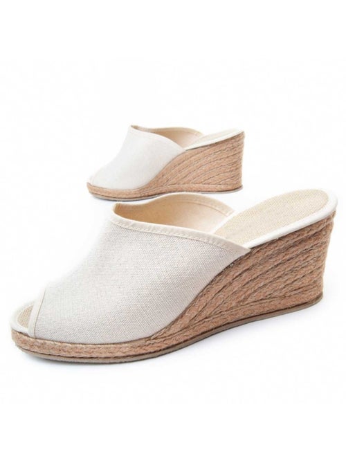 Sandale Compensée Tissu Leindia - Kiabi