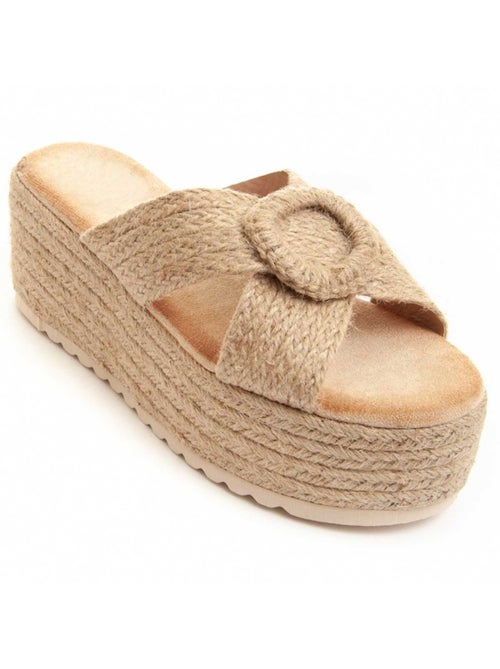 Sandale Compensée Tissu Montevita - Kiabi