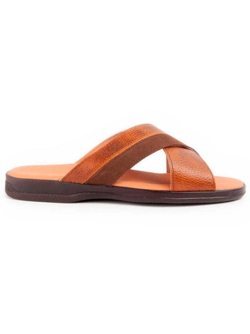 Sandale Cuir Naturel Purapiel Marron - Kiabi