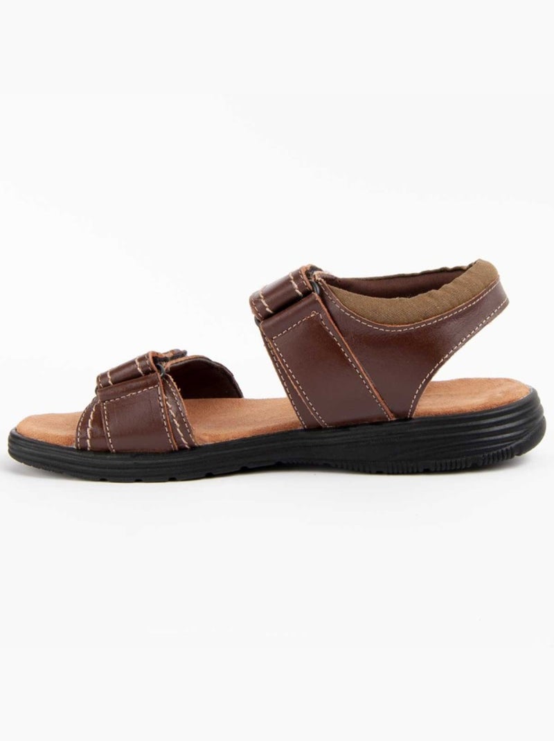 Sandale Cuir Naturel Purapiel Marron - Kiabi