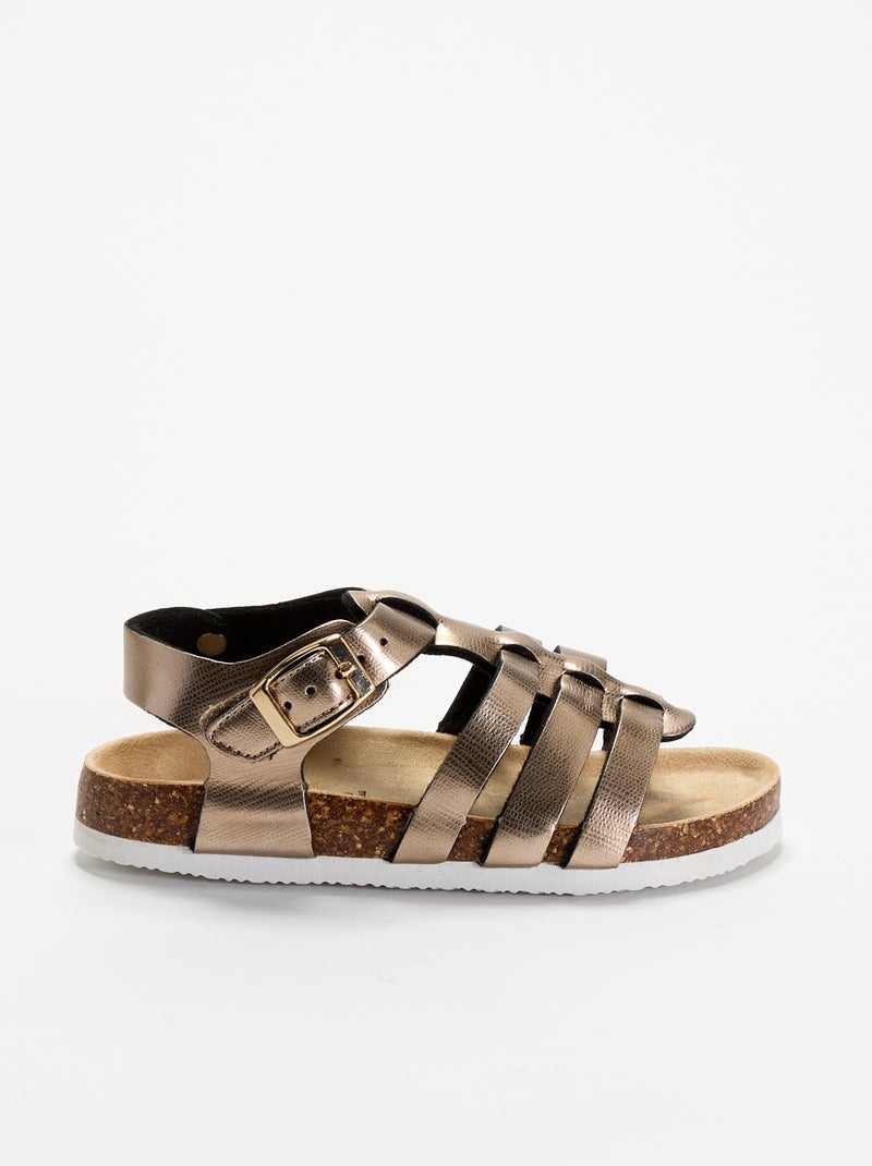 Sandale multi brides Jaune - Kiabi
