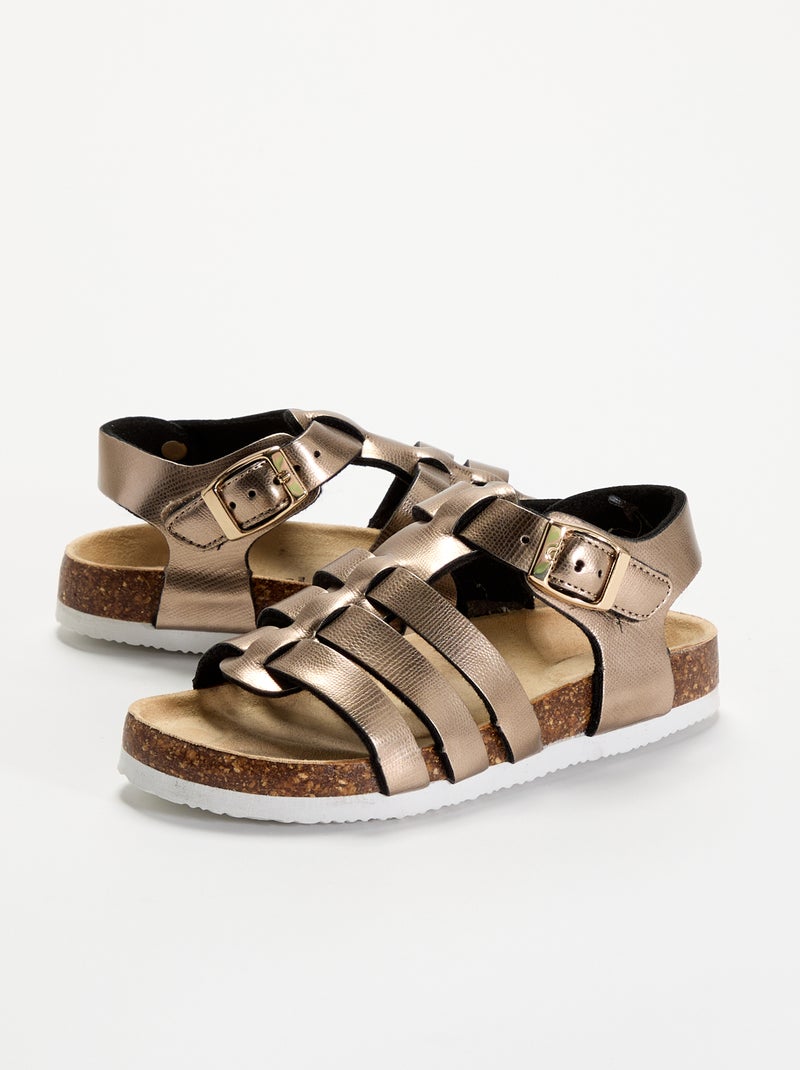 Sandale multi brides Jaune - Kiabi