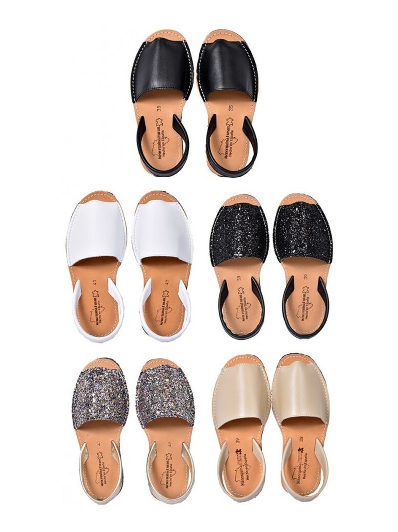 Sandale Nu Pieds Femme PREMIUM CUIR Noir - Kiabi
