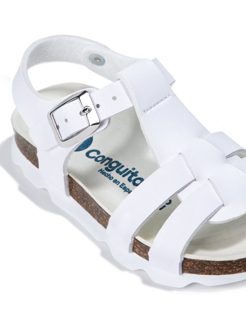 Sandalen conguitos bio hebilla Wit - Kiabi