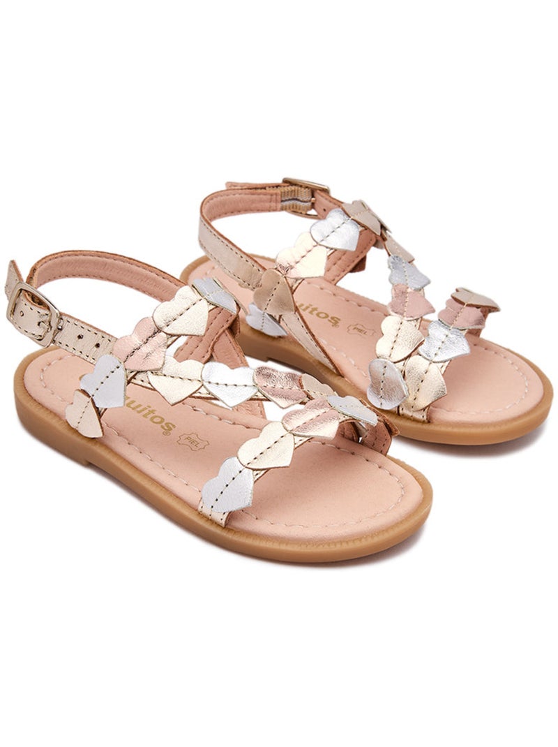 Sandalen conguitos detalle corazón abiertas Goud - Kiabi