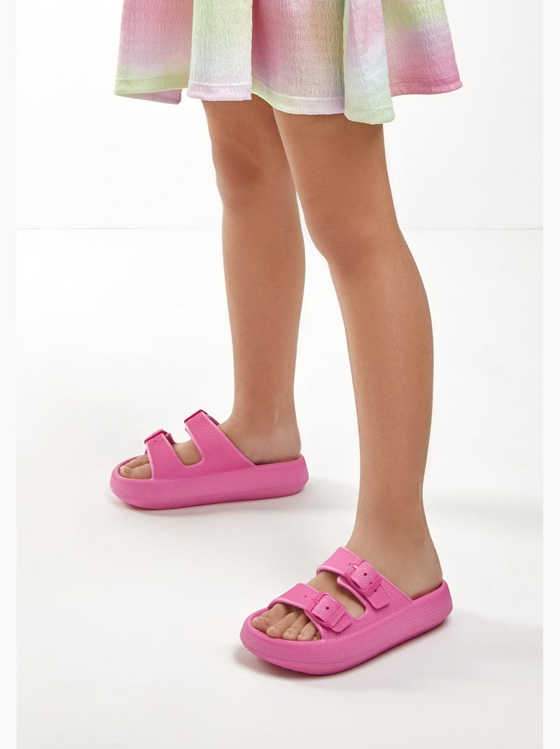 Sandalen conguitos double hebilla slides Roze - Kiabi