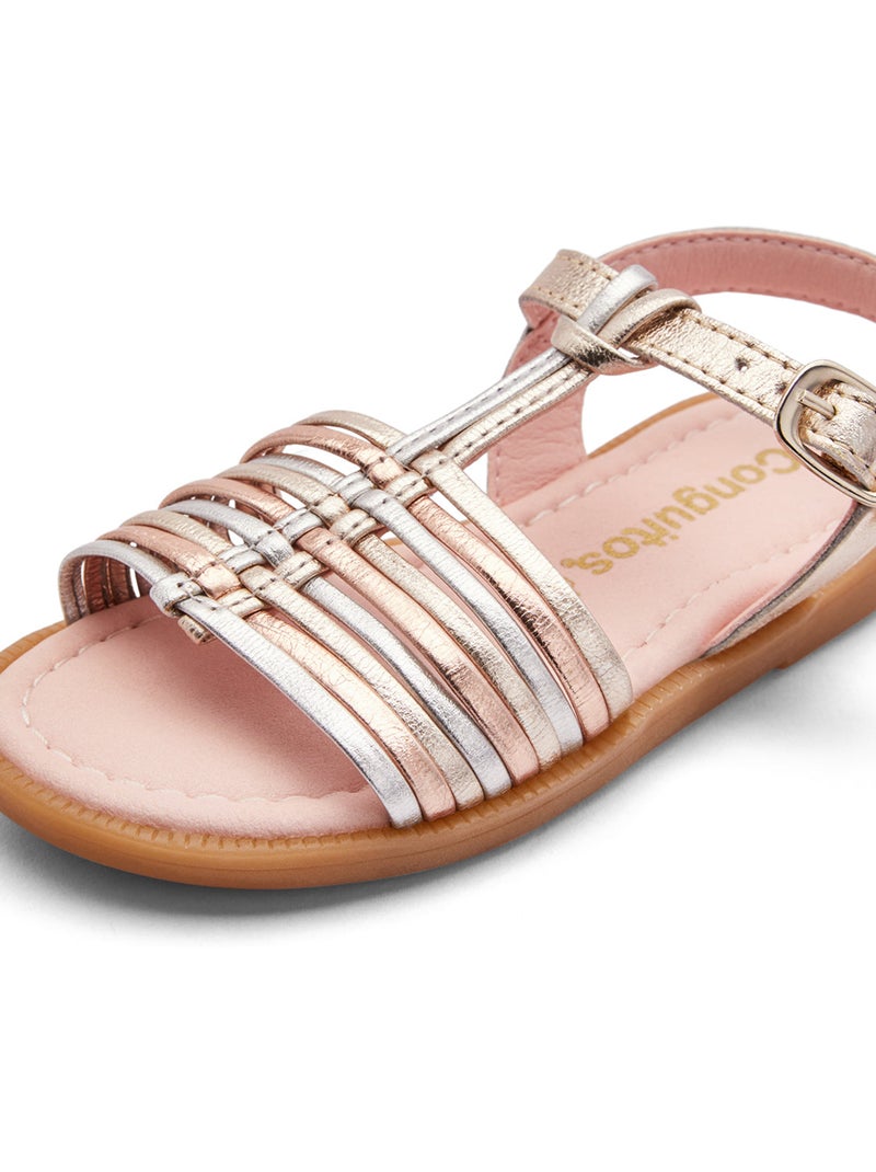 Sandalen conguitos tiras piel Goud - Kiabi