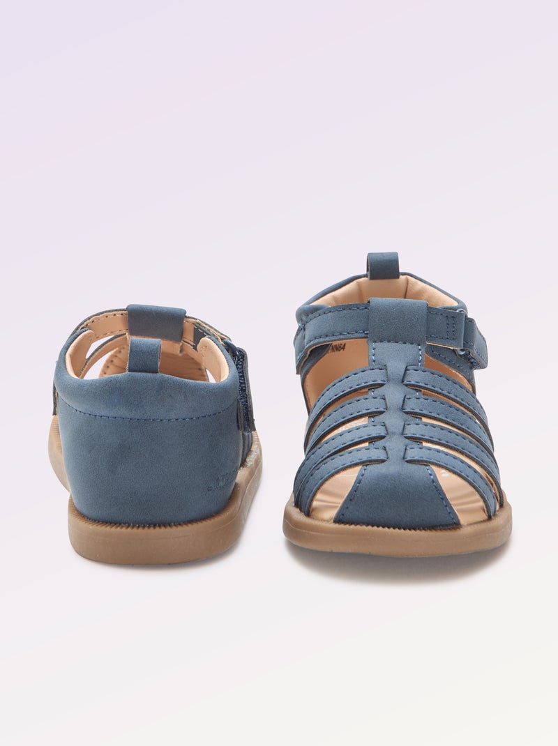 Sandalen met bandjes 'eerste stapjes' - Kitchoun Blauw - Kiabi