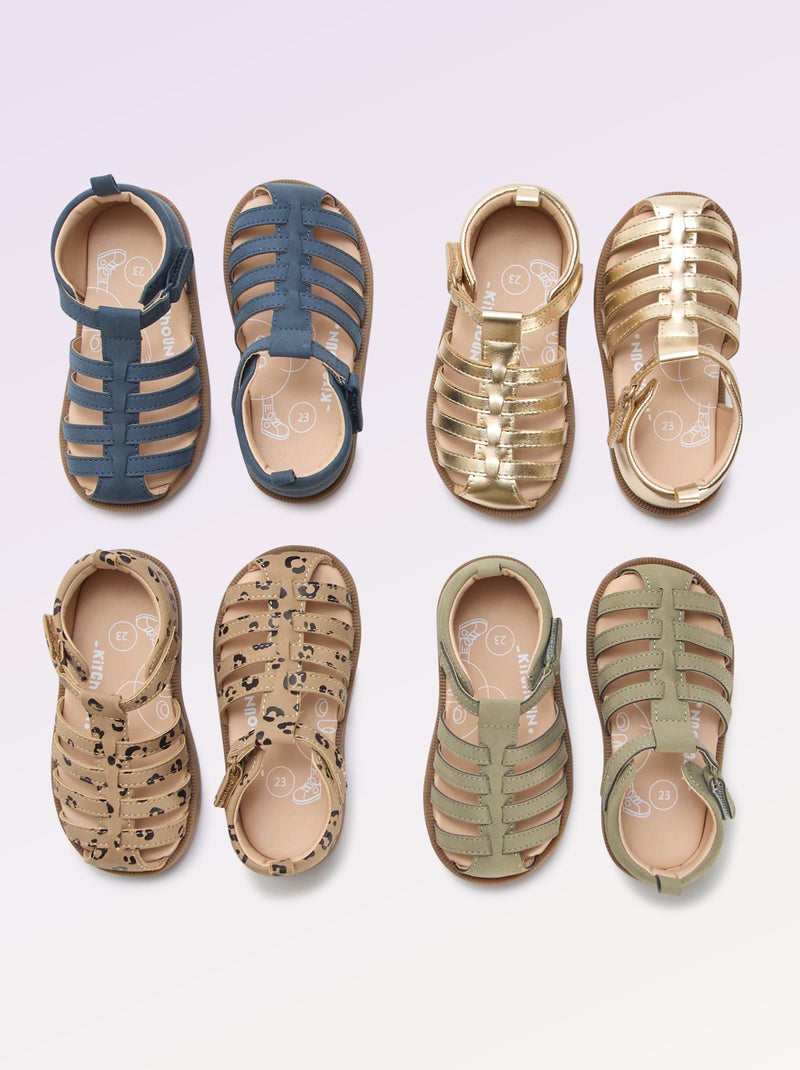 Sandalen met bandjes 'eerste stapjes' - Kitchoun Blauw - Kiabi
