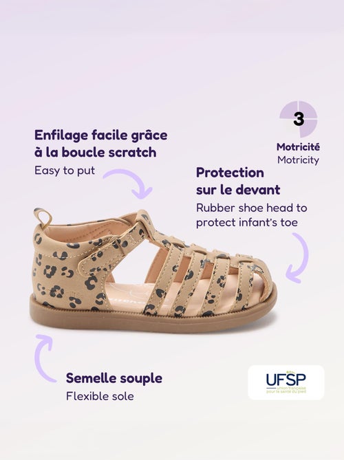 Sandalen met bandjes 'eerste stapjes' - Kitchoun - Kiabi