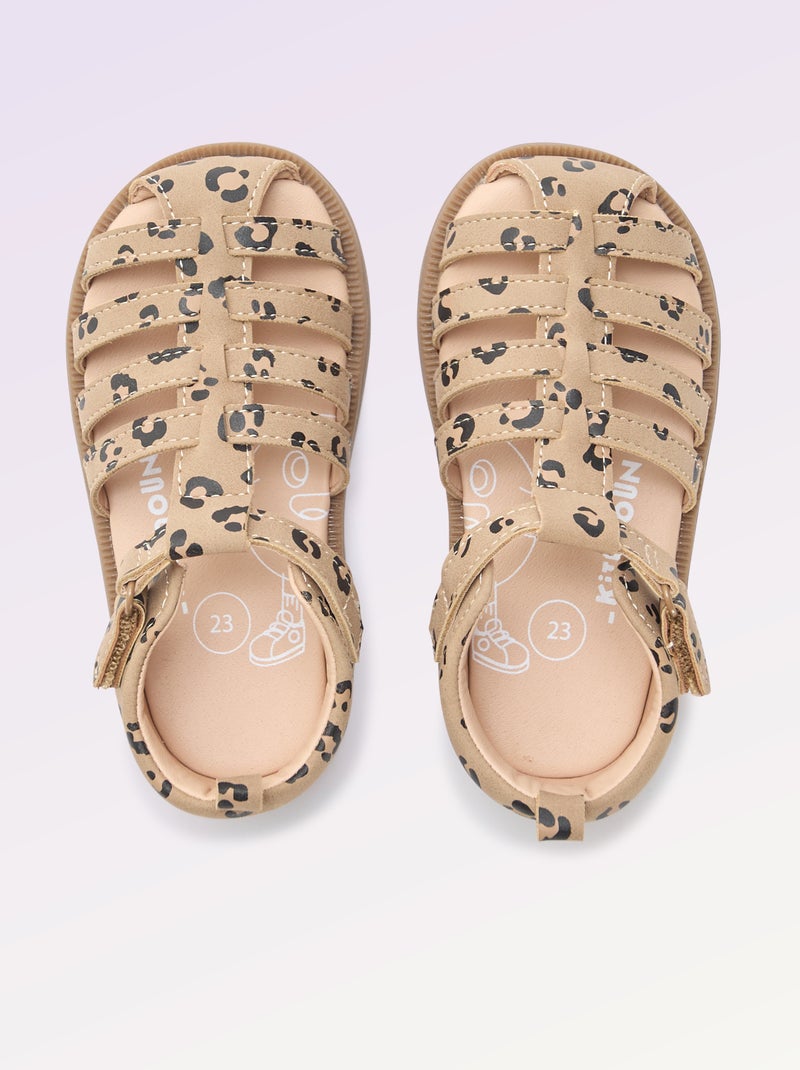 Sandalen met bandjes 'eerste stapjes' - Kitchoun Bruin - Kiabi