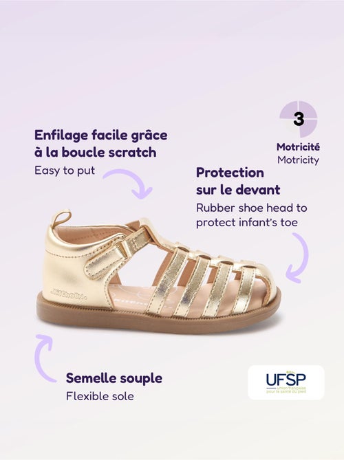 Sandalen met bandjes 'eerste stapjes' - Kitchoun - Kiabi