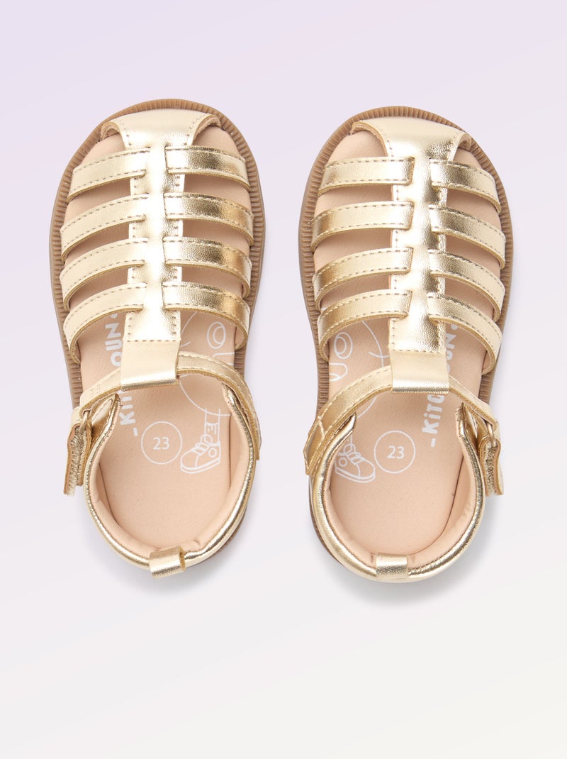 Sandalen met bandjes 'eerste stapjes' - Kitchoun Geel - Kiabi