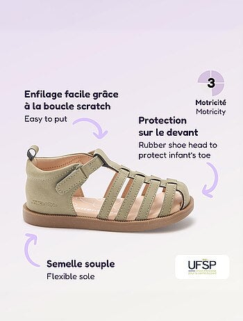 Kitchoun - Sandalen met bandjes 'eerste stapjes'