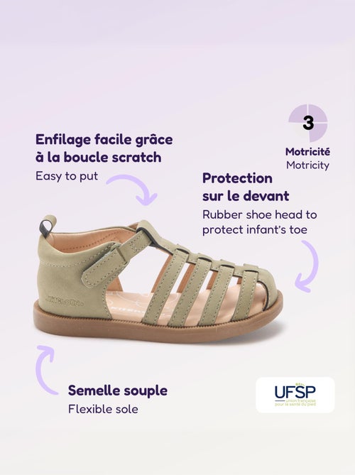 Sandalen met bandjes 'eerste stapjes' - Kitchoun - Kiabi