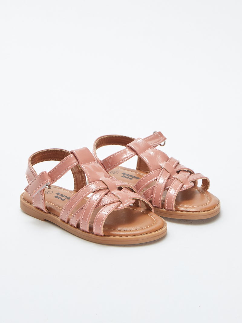 Sandalen met bandjes en gelakt effect ROSE - Kiabi