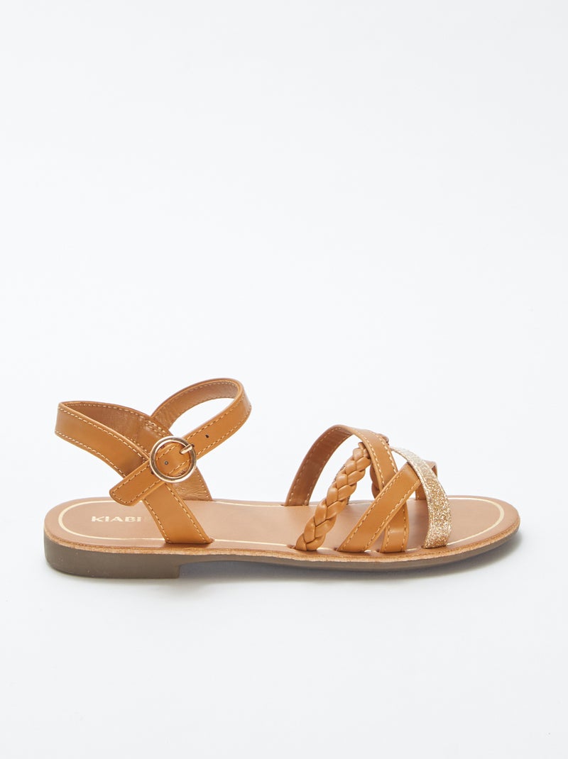 Sandalen met bandjes GEEL - Kiabi
