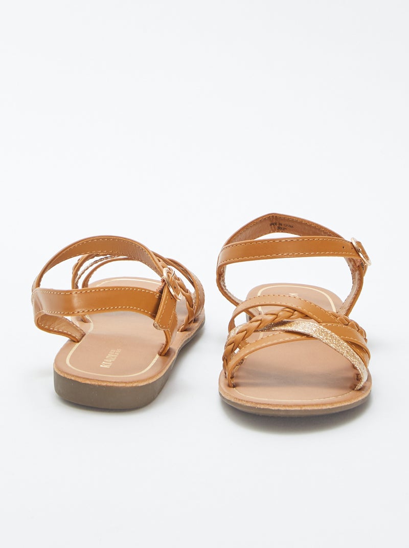 Sandalen met bandjes GEEL - Kiabi