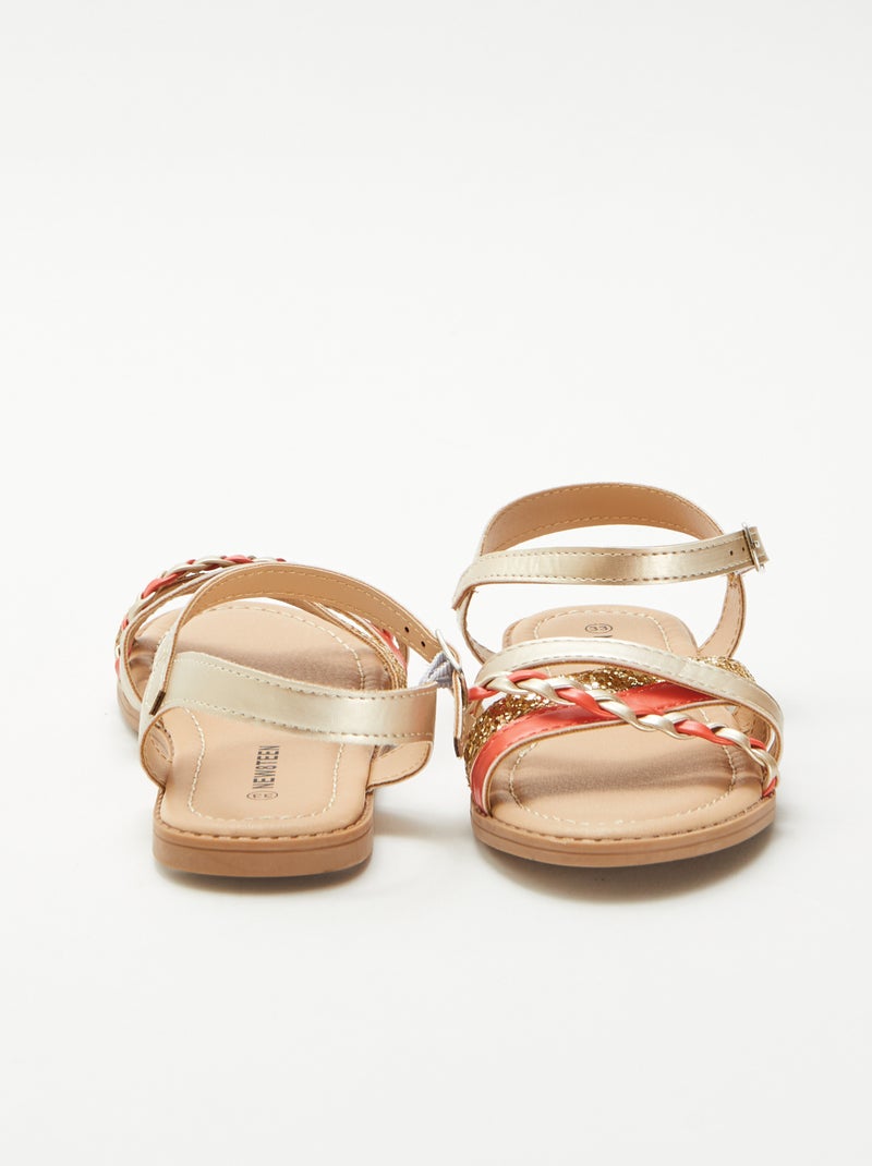 Sandalen met bandjes Roze - Kiabi